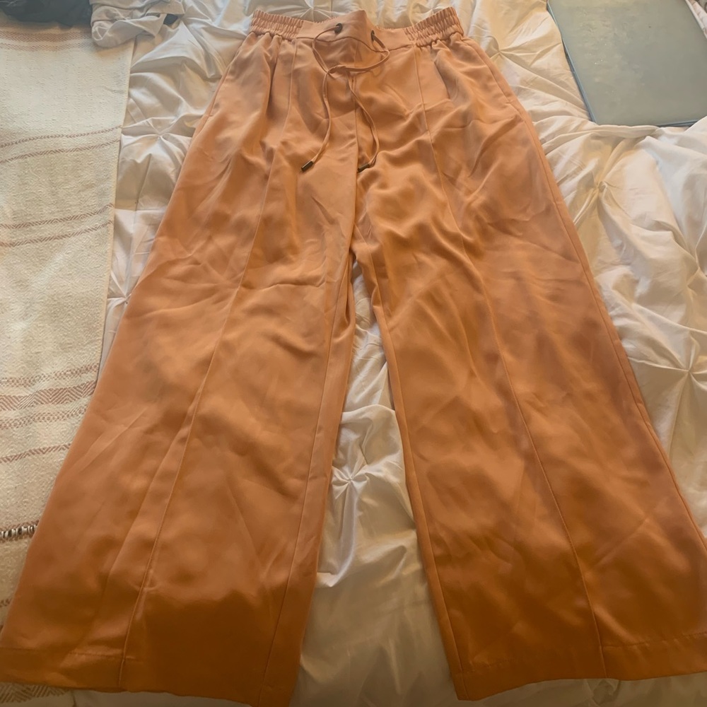 Topshop peach wide leg pants NWOT